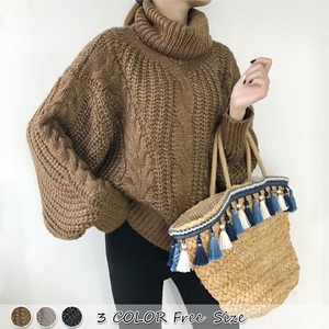 Sweater/Knitwear Knitted High-Neck Tops Ladies'