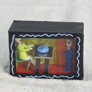 【メキシコ雑貨】カラベラ人形ボックス1200