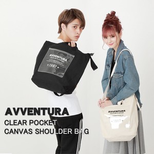 Clear Plastic Punched Pocket Canvas Shoulder Bag 30 4 4 5