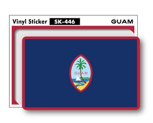 SK-446/国旗ステッカー グアム 島旗（GUAM) 国旗 旗 旅行 スーツケース 車 PC 100円