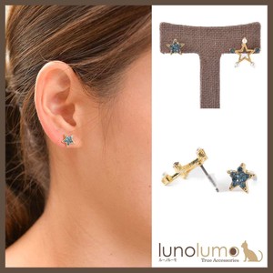 Pierced Earringss Bird Blue Star