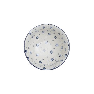 【Creative Co-Op Home】デザインボウル,Stoneware Bowl w/ Floral Pattern Blue