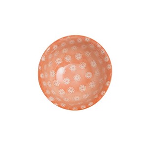 【Creative Co-Op Home】デザインボウル,Stoneware Bowl w/ Floral Pattern Orange