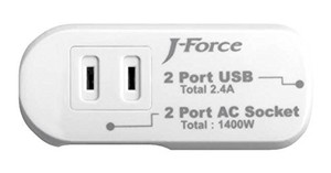 世界平和シリーズ 電源タップ付USB充電器 2×2 JF-PEACE3W