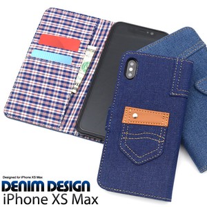 Denim Design iPhone Checkered Denim Design Notebook Type Case