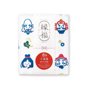 洗脸毛巾 礼物 七福神 泉州毛巾 纱布 日本制造