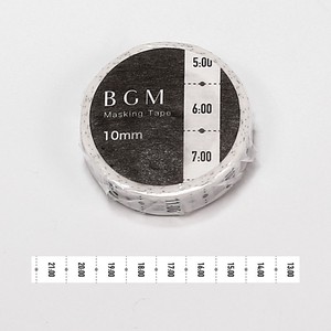 【2019新作】BGM マスキングテープ 「SP“ツカイ” 日々・時刻」10mm MASKING TAPE