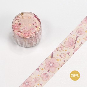 【2019新作】BGM マスキングテープ 「SP“箔押し 大和物語” サクラ」30mm MASKING TAPE