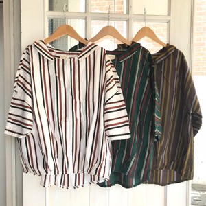 Button Shirt/Blouse Design Stripe Natural