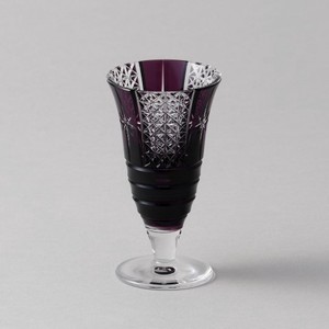 江户切子 玻璃杯/杯子/保温杯 紫色 Tatsuya Nemoto制造 水晶 酒杯