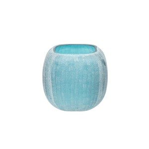 【Creative Co-Op Home】フラワーベース　スクエア　ブルー,Mandarin Square Glass Vase Blue