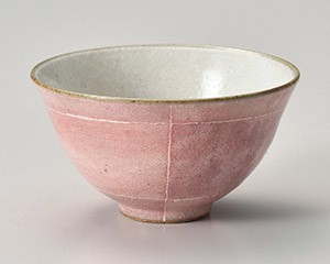 ピンク色十草ふわわ飯碗【日本製　美濃焼】