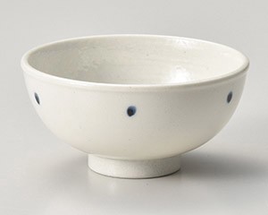 ドット(青)軽量茶碗【日本製　美濃焼】