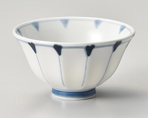 菊十草(青)茶碗【日本製　美濃焼】