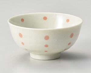 水玉(ピンク)茶碗【日本製　美濃焼】