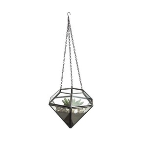 【Creative Co-Op Home】ハンギングテラリウム,Brass & Glass Hanging Terrarium Black