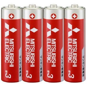 三菱 単3形マンガン乾電池（赤）4本　 R6PD/4S　【まとめ買い10点】
