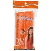 【ラッキーウィンク】114-21A美人巻カーラーセレブ系ロング28mm　2Pオレンジ