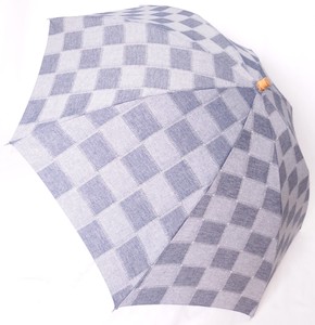 【2019新作】【日本製】晴雨兼用傘　折りたたみ傘　パッチワーク柄　綿　デニム風