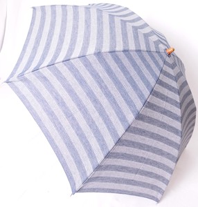晴雨两用伞 折叠 棉 横条纹 日本制造