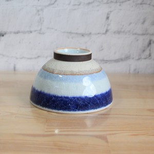 【2019新作】茶碗　ニットボーダー（BL）　日本製　波佐見焼　飯碗　アパレル