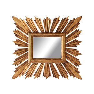 【Creative Co-Op Home】ミラー　MDF Rectangle Sunburst Mirror, Gold Finish