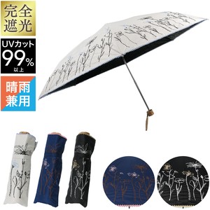 ［50cm］日傘 折りたたみ傘 晴雨兼用 完全遮光 遮光率100% UVカット率99.9% フラワーベース