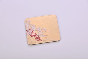 【日本製】桜に流水 箔コースター ※欠品中　次回入荷未定　在庫お問い合わせください。