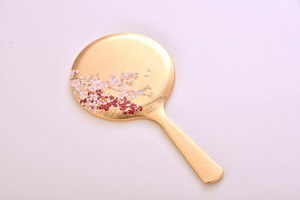 【日本製】桜に流水 箔姫手鏡