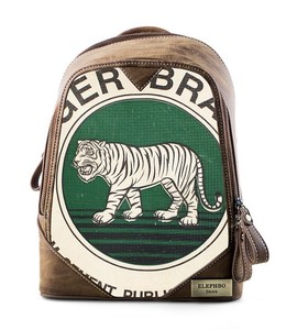【人気商品】リサイクルセメントバッグ Rucksack Cutie - Green Tiger