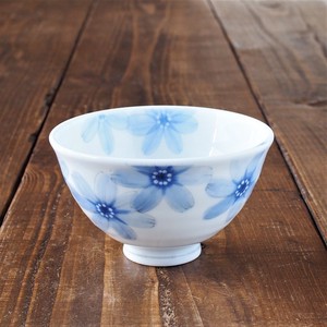 ≪受注生産≫【花しずか】 青  軽量葵型茶碗 大 [日本製 美濃焼］
