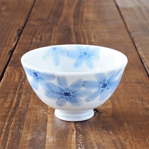 ≪受注生産≫【花しずか】 青  軽量葵型茶碗 中 [日本製 美濃焼］