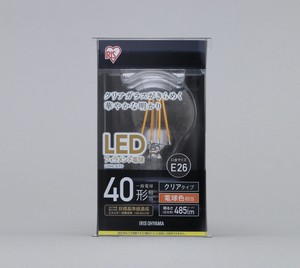 【LED電球】LEDフィラメント電球　クリア　電球色40形相当（485lm）