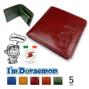 【全5色】 ドラえもん 藤子プロ 高級イタリアンレザー ウォレット 二つ折り財布 リアルレザー 本革(dor-2)