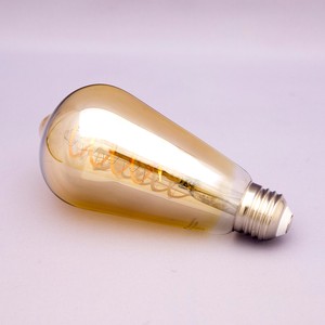 LED電球　スパイラルフィラメント【4W/E26 エジソンランプ型電球 AMBER】