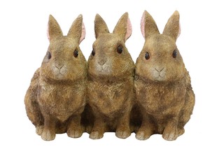 【人気商品】彩か　3匹野ウサギ ベース/花器/フラワーベース/プランター