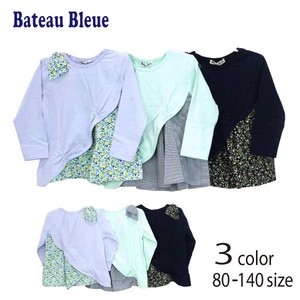 Kids' 3/4 Sleeve T-shirt Patterned All Over Plain Color Switching