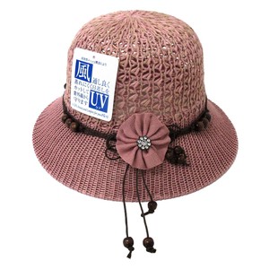 Bucket Hat Crochet Pink Ladies'