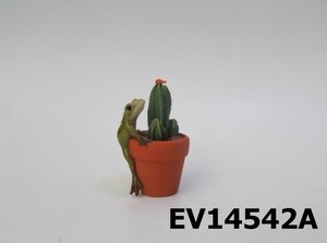 2019新作　EV14542Aミニ樹脂サボテン蛙D