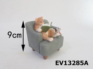 EV13285Aミニ樹脂ソファ椅子読書猫と鼠