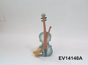 EV14148Aミニ樹脂チェロ猫