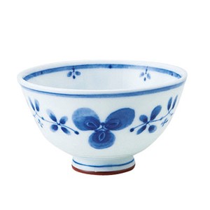 ≪受注生産≫【藍つづり】軽量葵型茶碗 [日本製 美濃焼]