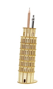 木製パズル　ki-gu-mi　ピサの斜塔　ペンスタンド