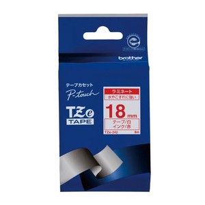 ブラザー ピータッチテープ18mm白/赤 TZE-242 00009873