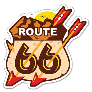 【RT 66】ステッカー ラージ Route 66 Twin Arrrows 66-SP-ST-584