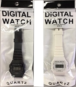 Digital Watch Square Shape 2 Colors Assort 3
