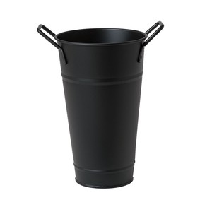 【セール品】ブリキ花桶　3号　黒　花器　フラワーベース