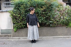 【2020春物】日本製 リネン衿フリルブラウス　No819094