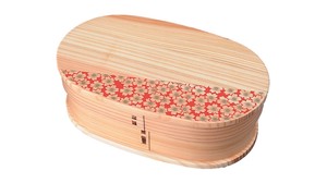 ☆日本伝統の蒔絵【人気商品】wooden/曲げわっぱ弁当箱　蒔絵一段　舞さくら