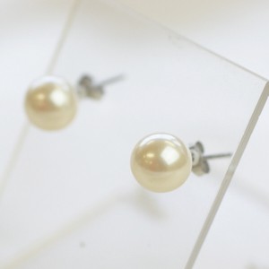 Pierced Earrings Titanium Post Resin Simple 8mm Made in Japan
